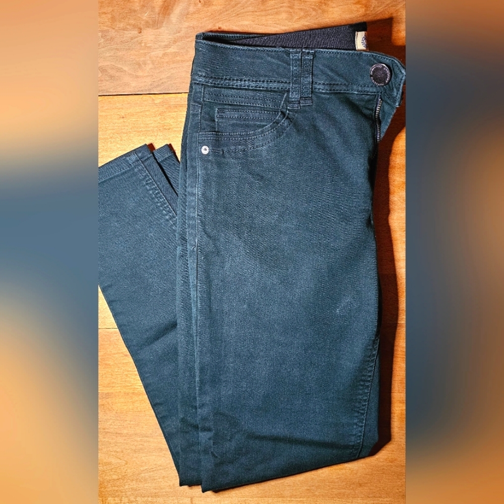 Dark Green Skinny Ankle Length Ab Technology Jeans By Democracy